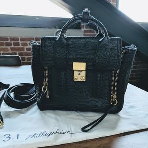 Phillip Lim Mini Pashli Satchel Black Pebbled